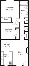 2 bedroom apartment floor plan